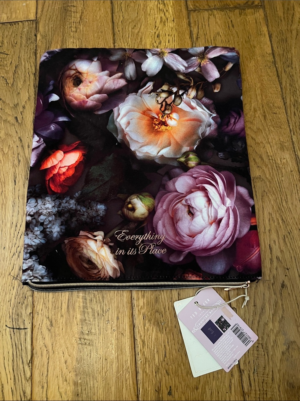 NWT - TED BAKER LONDON - Floral Zip Landry bag - Purple